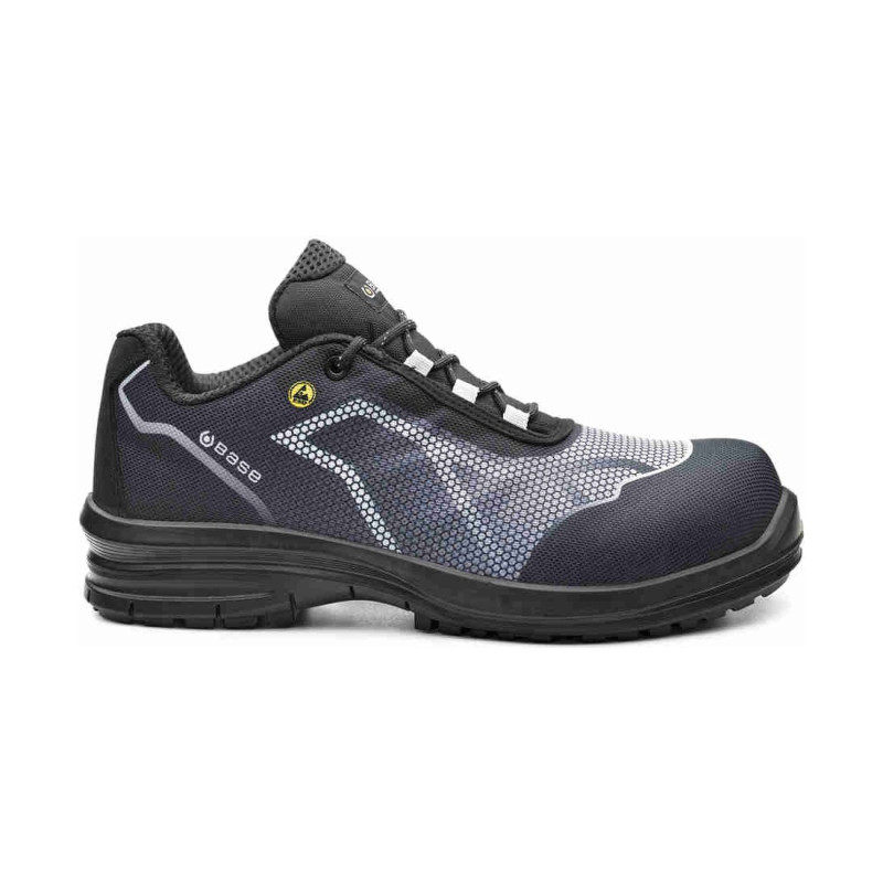 Base - Chaussures de sécurité basses en tissu technique  bleu et noir OREN ESD S3