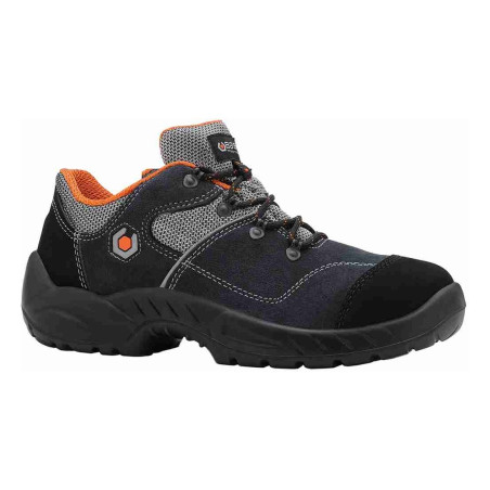 Base - Chaussures de sécurité basses en cuir velours noir et gris GARIBALDI S1P