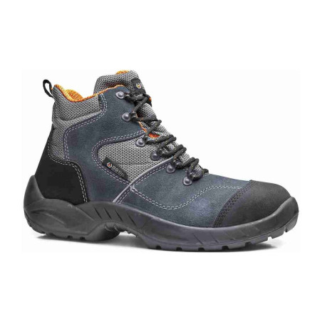 Base - Chaussures de sécurité hautes en cuir velours noir et gris DAMMTOR S1P