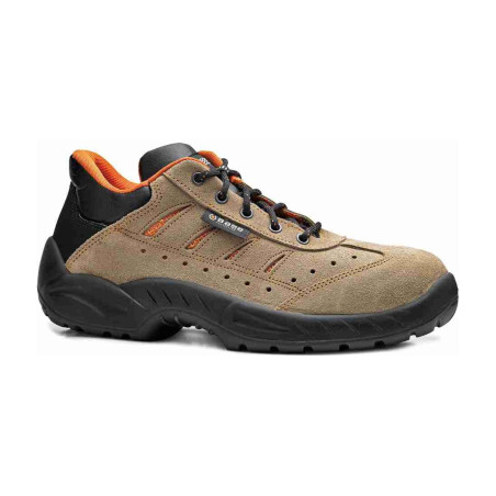Base - Chaussures de sécurité basses en cuir velours marron et noir PADDINGTON S1P