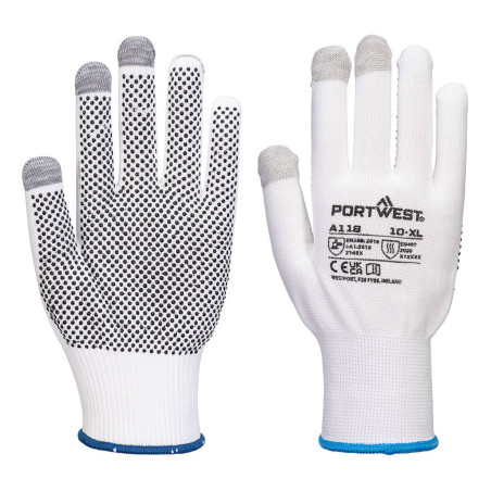 Portwest - Gants Grip Jauge 13 en PVC avec picots pour écran tactile (Pack de 12)