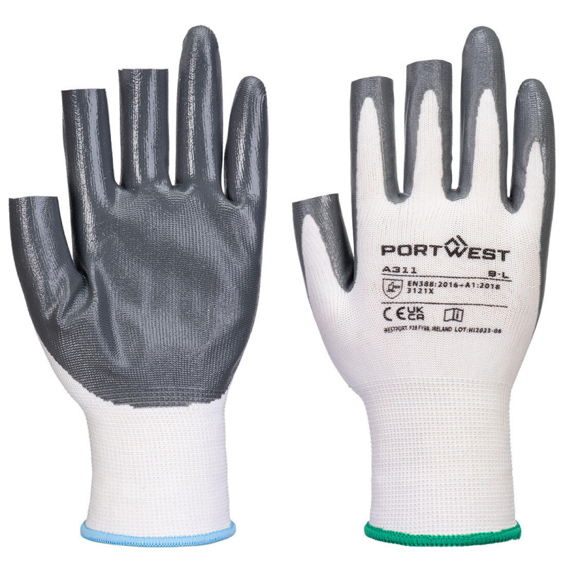 Portwest - Gants de manutention type mitaine enduit nitrile spécial artisan (Pack de 12)