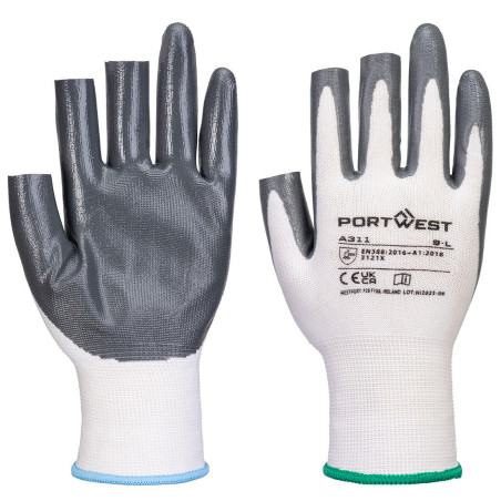 Portwest - Gants de manutention type mitaine enduit nitrile spécial artisan (Pack de 12)