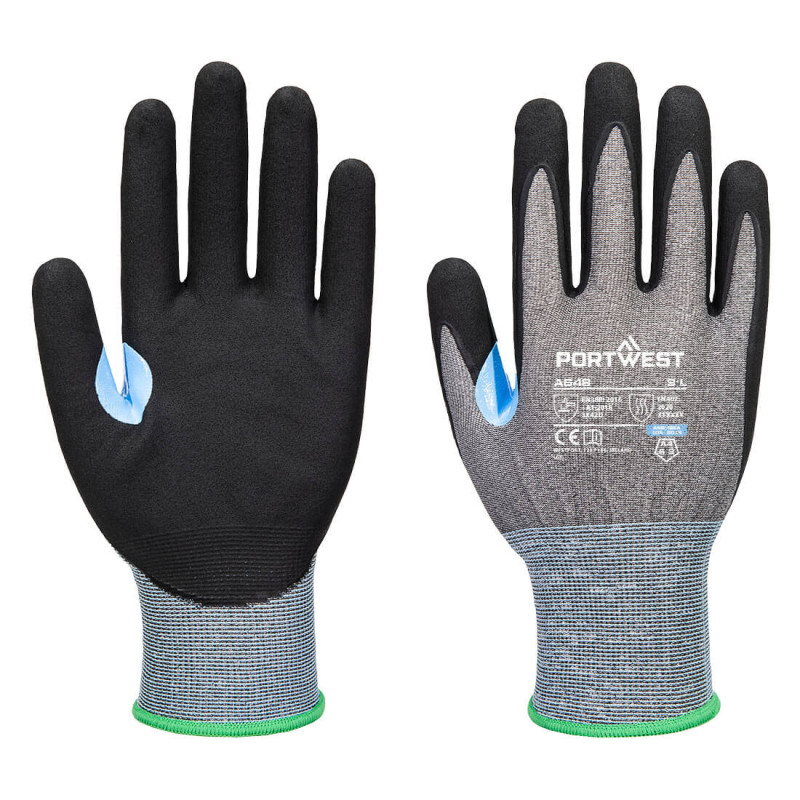 Portwest - Gants anti-coupures CS de niveau D jauge 21 en mousse de nitrile avec renfort pouce
