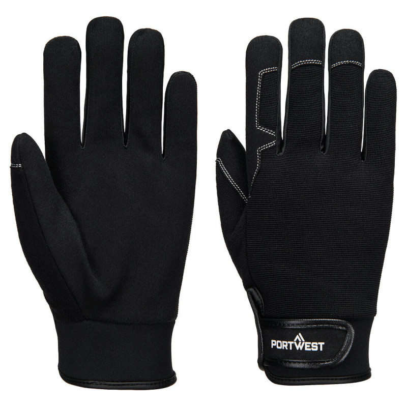 Portwest - Gants mécanicien en cuir synthétique léger et résistant