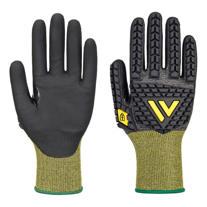 Portwest - Gants mécanicien anti-impacts et anti-coupures de niveau E en mousse nitrile antistatique