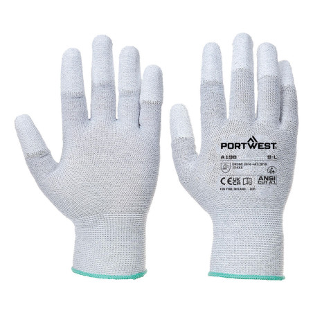 Portwest - Gants de manipulation antistatiques jauge 13 avec doigts enduits PU lisse (Pack de 12)