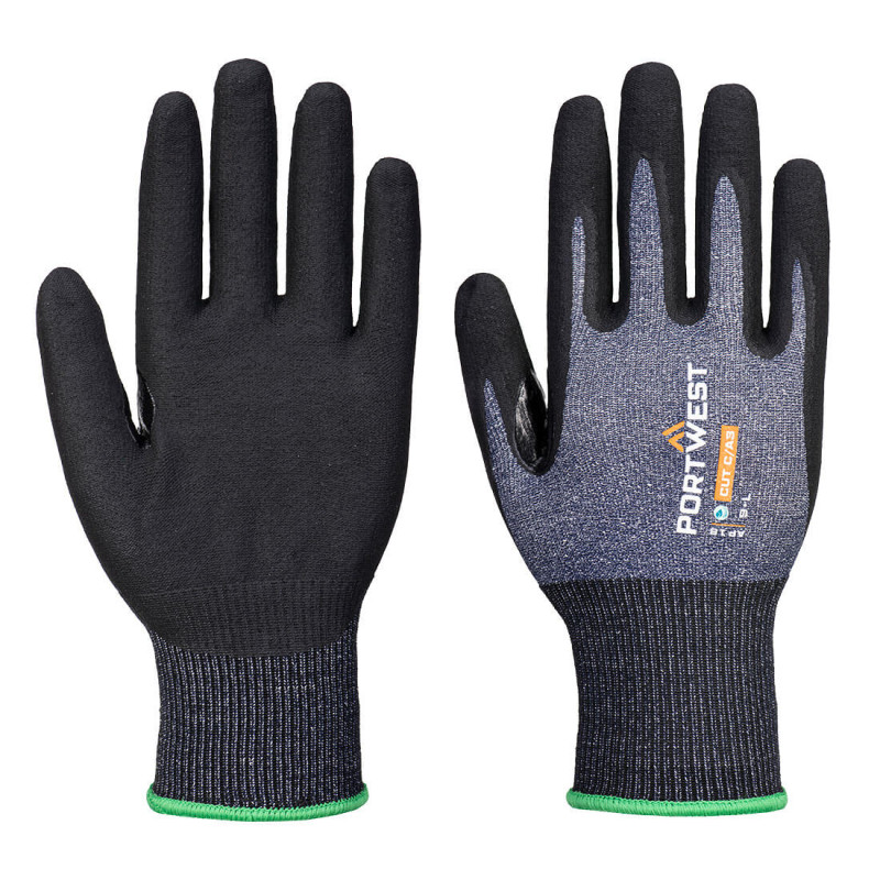 Portwest - Gants Grip anti-coupures de niveau C jauge 15 Eco en mousse de nitrile (Pack de 12)