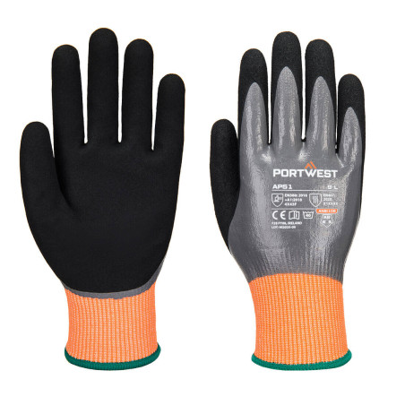 Portwest - Gants étanches anti-coupures de niveau F jauge 15 en nitrile sablé