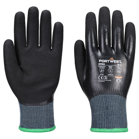 Portwest - Gants étanches anti-froid et anti-coupures de niveau F jauge 15 en nitrile sablé