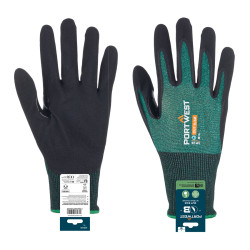 Portwest - Gants anti-coupures SG de niveau B jauge 18 avec finition anti-microbienne en nitrile