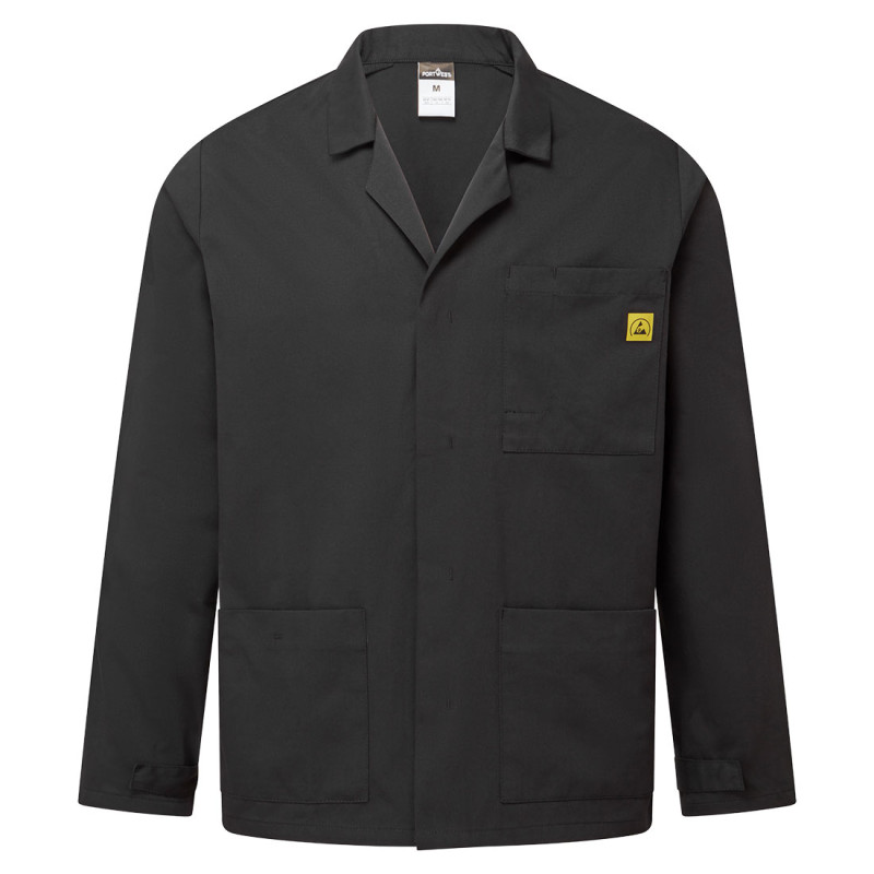 Portwest - Veste de laboratoire antistatique ESD avec fermeture pressions