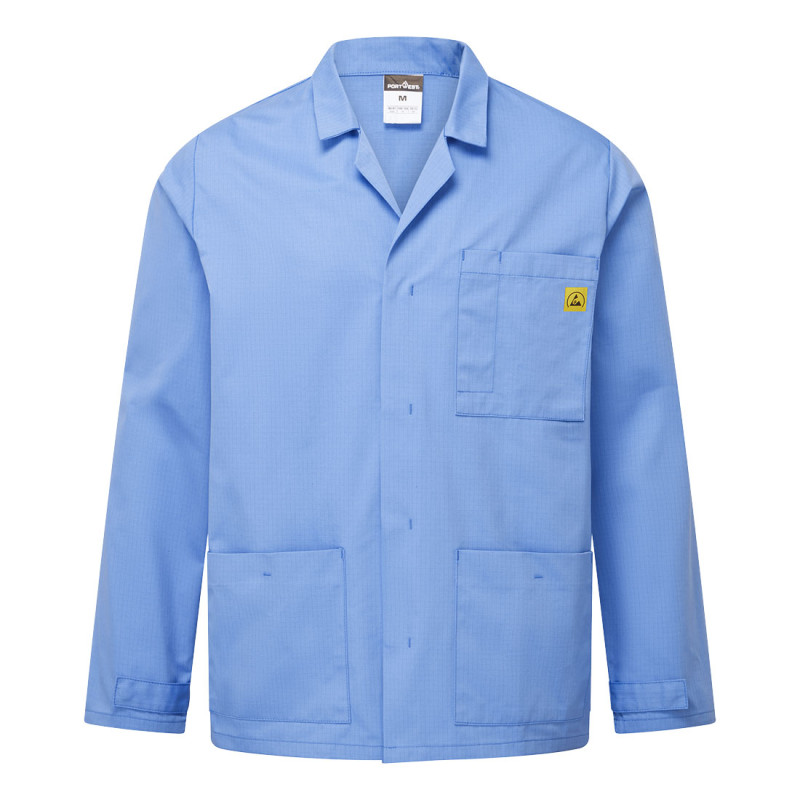 Portwest - Veste de laboratoire antistatique ESD avec fermeture pressions
