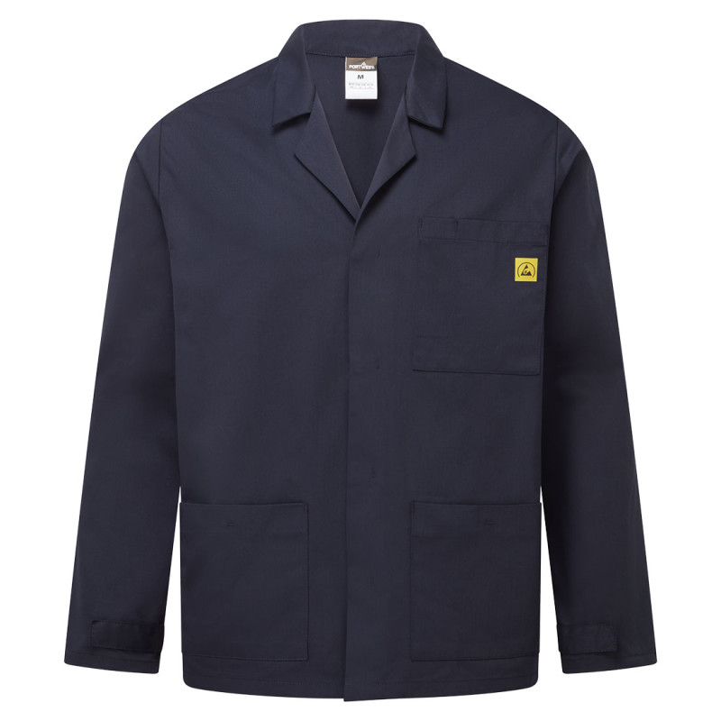 Portwest - Veste de laboratoire antistatique ESD avec fermeture pressions