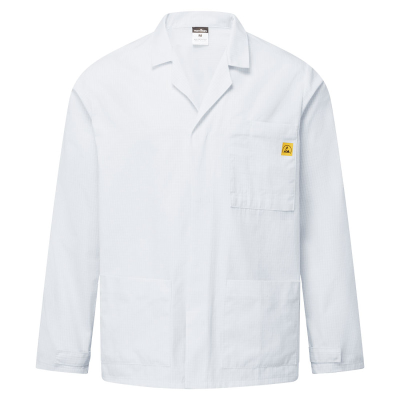 Portwest - Veste de laboratoire antistatique ESD avec fermeture pressions
