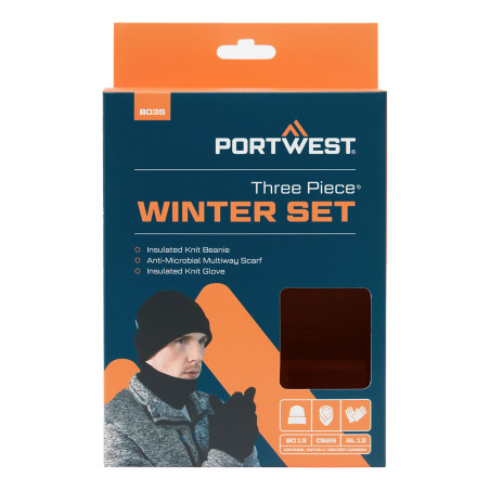 Portwest - Set d'accessoires pour l'hiver (bonnet - gants - tour de cou)