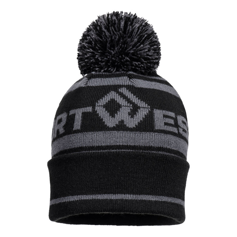Portwest - Bonnet avec logo Portwest en acrylique avec pompon
