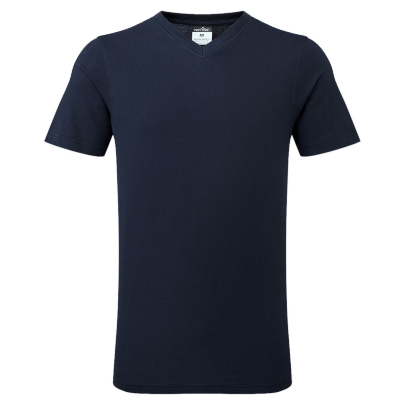 Portwest - Tee-shirt de travail à manches courtes col en V 100% coton