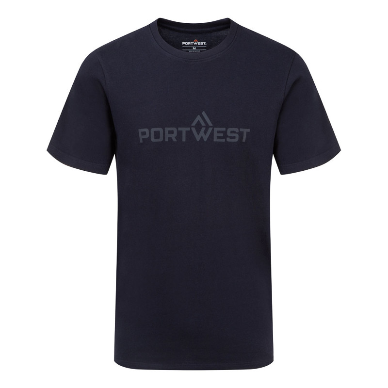 Portwest - Tee-shirt de travail logo Portwest à manches courtes col ras 100% coton