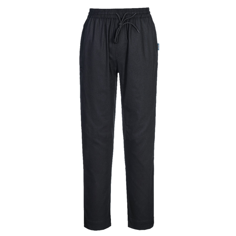 Portwest - Pantalon de cuisine aéré et respirant 100% coton taille élastiquée avec cordon de serrage