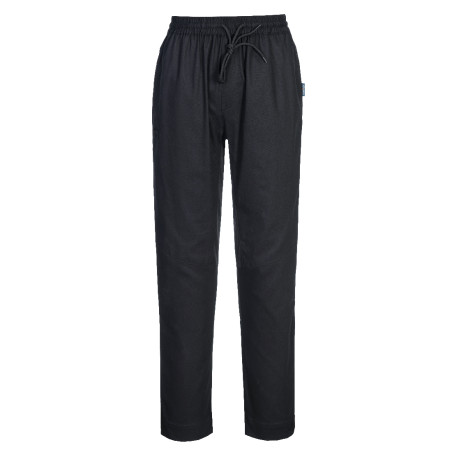 Portwest - Pantalon de cuisine aéré et respirant 100% coton taille élastiquée avec cordon de serrage