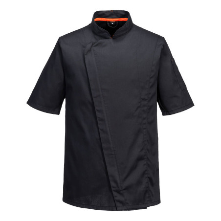 Portwest - Veste de cuisine à manches courtes zippée en tissu aéré en poly-coton Pro
