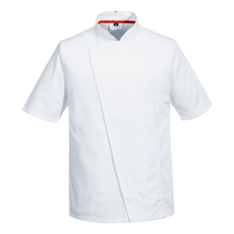 Portwest - Veste de cuisine à manches courtes zippée en tissu aéré en poly-coton Pro