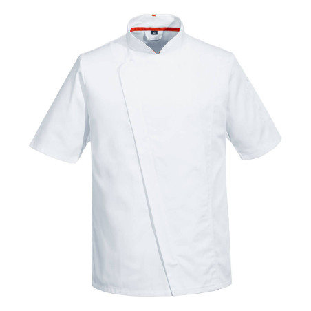 Portwest - Veste de cuisine à manches courtes zippée en tissu aéré en poly-coton Pro