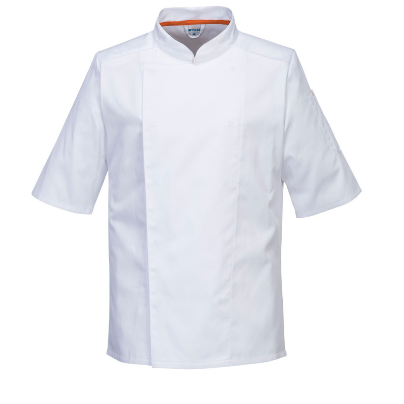 Portwest - Veste de cuisine à manches longues stretch en tissu aéré en poly-coton Pro
