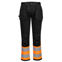 Portwest - Pantalon de travail stretch avec poches holster en tissu recyclé anti-taches WX2 haute visibilité classe 1