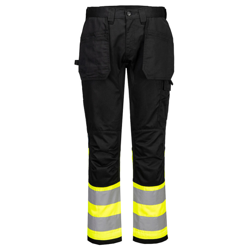 Portwest - Pantalon de travail stretch avec poches holster en tissu recyclé anti-taches WX2 haute visibilité classe 1