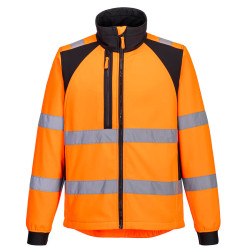 Portwest - Softshell imperméable doublée micro polaire en tissu recyclé WX2 haute visibilité classe 2 ou 3