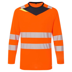 Portwest - Tee-shirt manches longues en tissu respirant coupe slim fit DX4 haute visibilité classe 2
