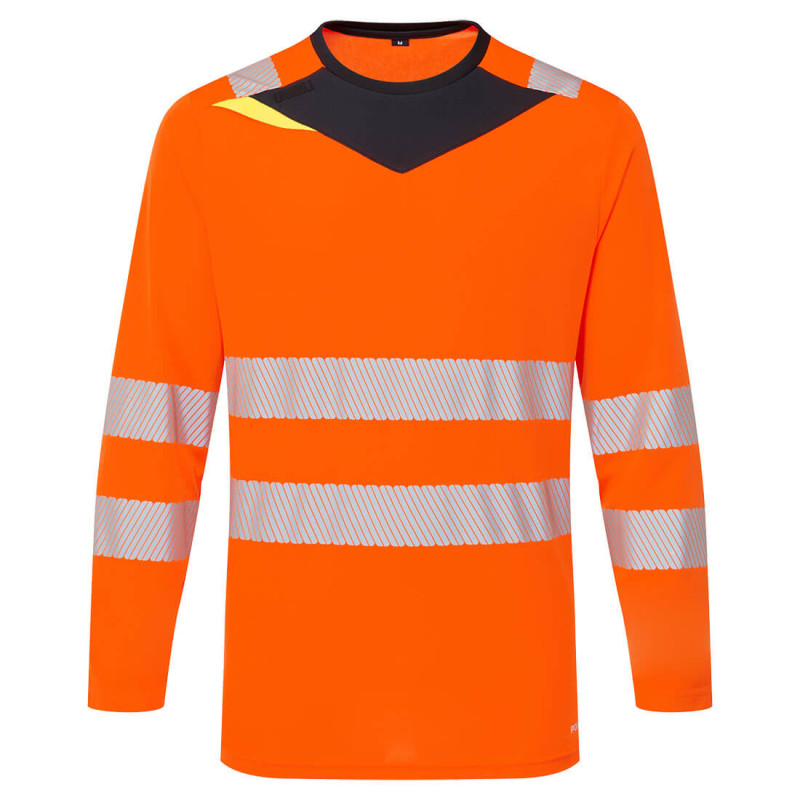 Portwest - Tee-shirt manches longues en tissu respirant coupe slim fit DX4 haute visibilité classe 2