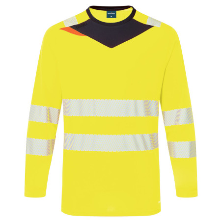 Portwest - Tee-shirt manches longues en tissu respirant coupe slim fit DX4 haute visibilité classe 2