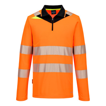 Portwest - Polo manches longues en tissu respirant coupe slim fit DX4 haute visibilité classe 2