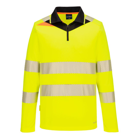 Portwest - Polo manches longues en tissu respirant coupe slim fit DX4 haute visibilité classe 2