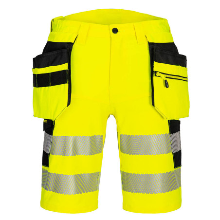 Portwest - Bermuda de travail stretch coupe slim fit avec poches holster DX4 haute visibilité classe 1