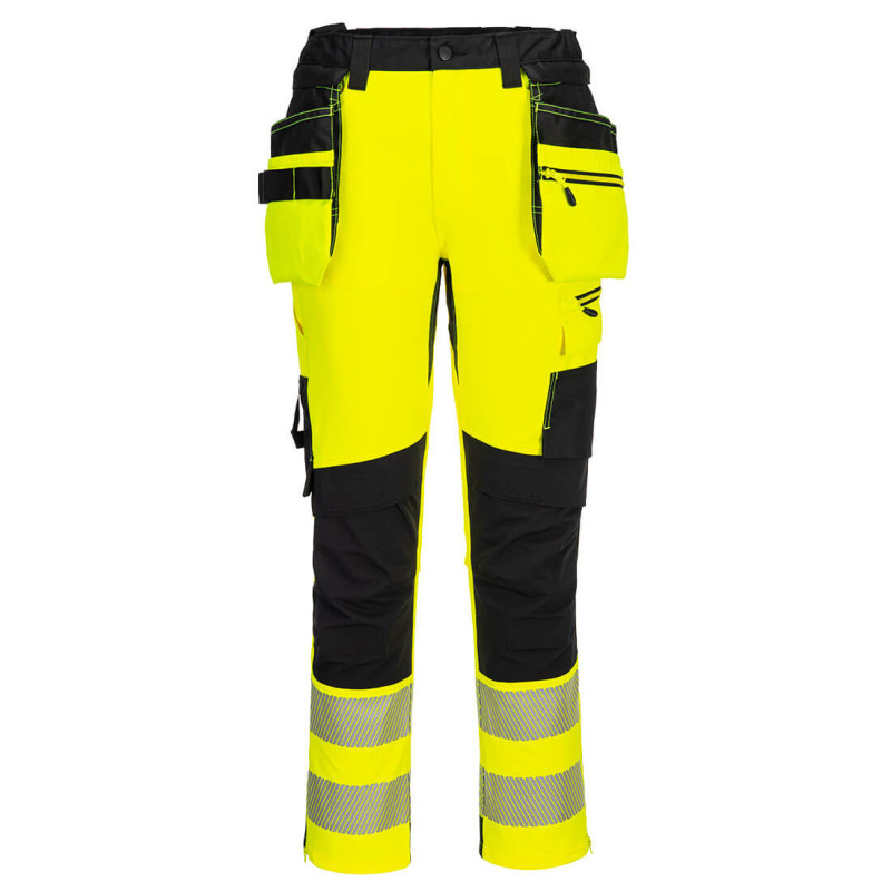 Portwest - Pantalon de travail stretch taille haute coupe slim fit avec poches amovibles DX4 haute visibilité classe 1