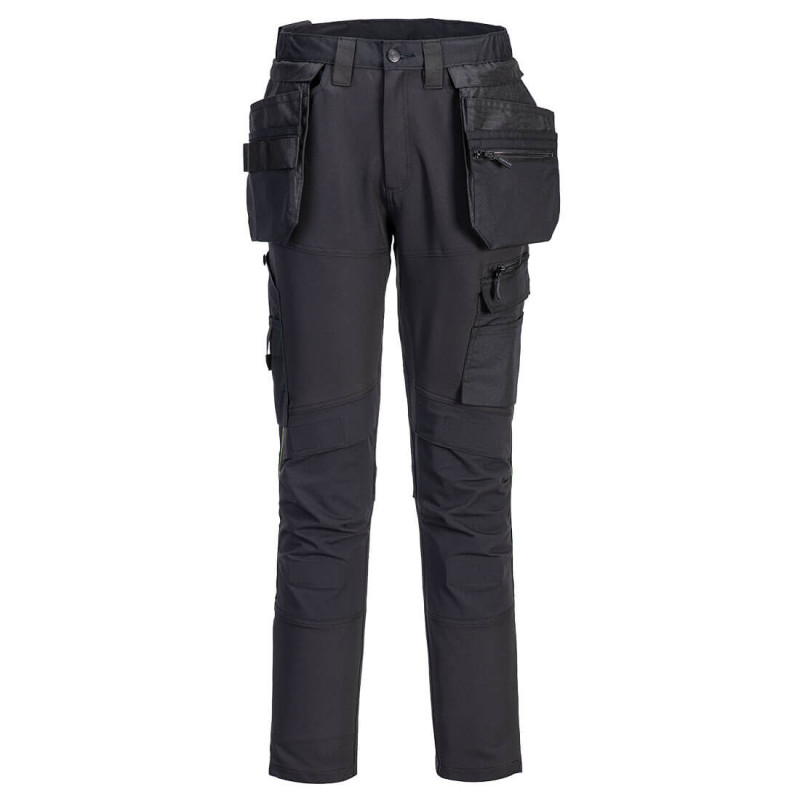 Portwest - Pantalon de travail stretch taille élastiquée coupe slim fit avec poches amovibles DX4