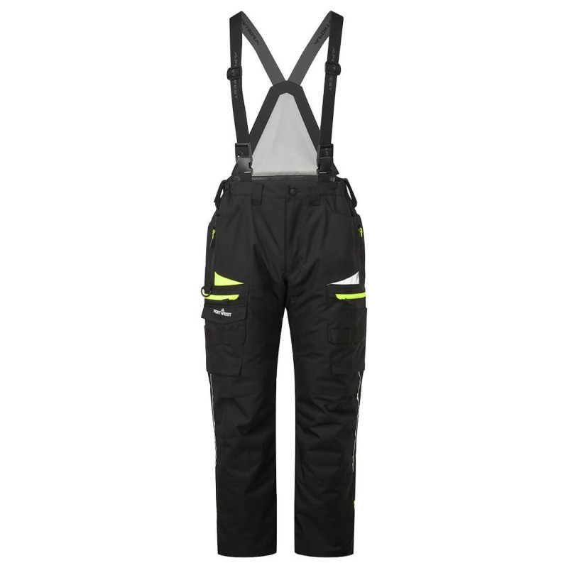 Portwest - Pantalon de travail à bretelles stretch imperméable et chaud taille élastiquée DX4
