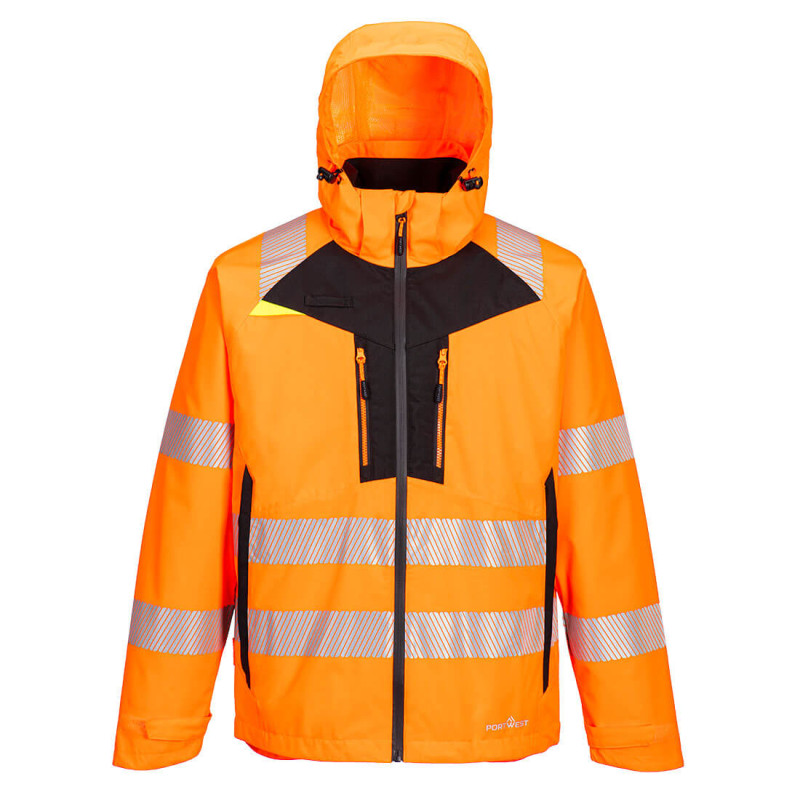 Portwest - Parka imperméable et chaude réversible avec capuche amovible 4 en 1 DX4 haute visibilité classe 3