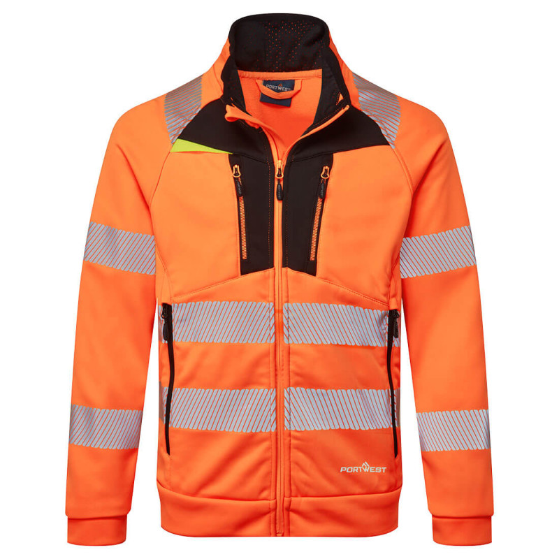 Portwest - Sweat-shirt zippé à col cheminée stretch DX4 haute visibilité classe 2 et 3