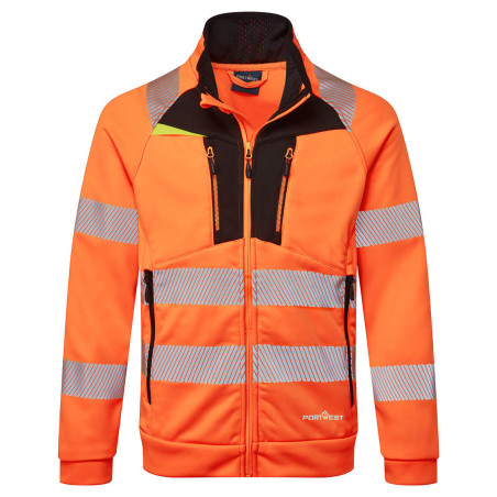 Portwest - Sweat-shirt zippé à col cheminée stretch DX4 haute visibilité classe 2 et 3