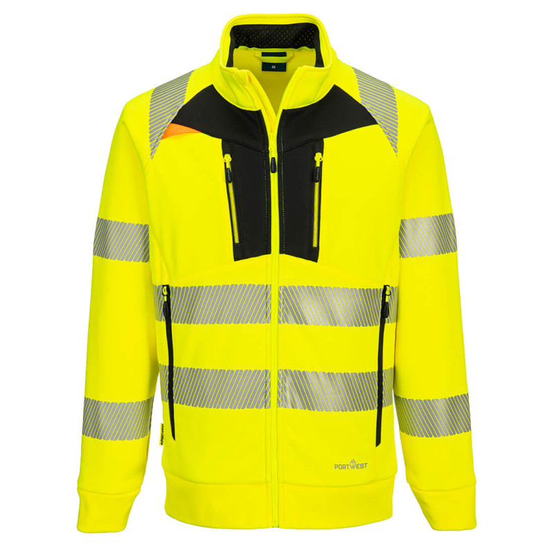 Portwest - Sweat-shirt zippé à col cheminée stretch DX4 haute visibilité classe 2 et 3