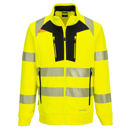 Portwest - Sweat-shirt zippé à col cheminée stretch DX4 haute visibilité classe 2 et 3