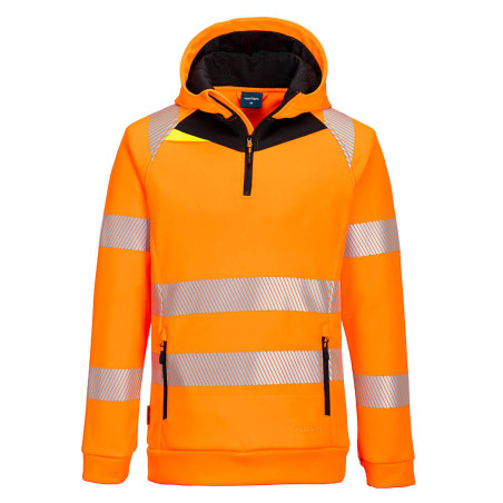 Portwest - Sweat-shirt à capuche stretch avec zip DX4 haute visibilité classe 2 et 3