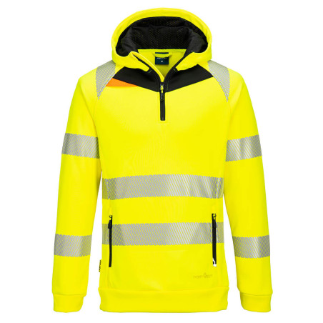 Portwest - Sweat-shirt à capuche stretch avec zip DX4 haute visibilité classe 2 et 3