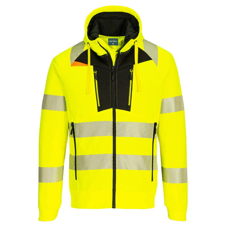 Portwest - Sweat-shirt à capuche stretch zippé DX4 haute visibilité classe 2 et 3