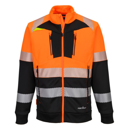 Portwest - Sweat-shirt zippé stretch avec bandes réfléchissantes DX4 haute visibilité classe 1